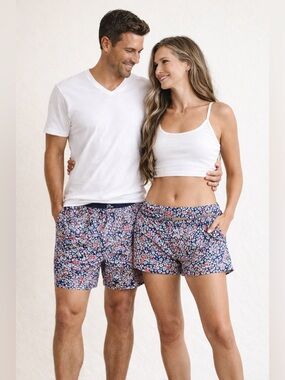 New! J. Crew Navy Floral Boxer Shorts cotton